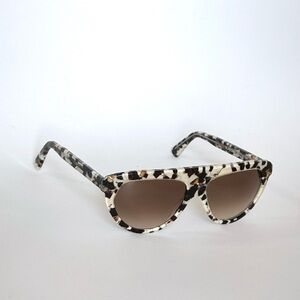 THIERRY LASRY Cream and Brown Tortoiseshell Temple Sunglasses Handmade in France